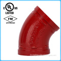 UL Listed & FM Approved 45 Degree Grooved Elbow